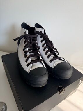 Converse High-Top Sneakers in White and Black